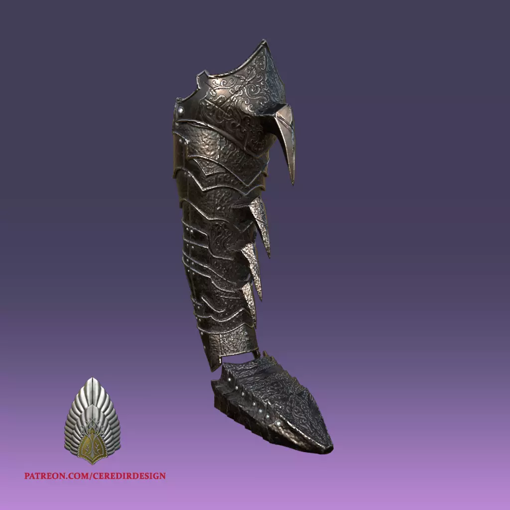 Sauron Shin Armor lord of the rings 3D DIGITAL DOWNLOAD 3D print model_0