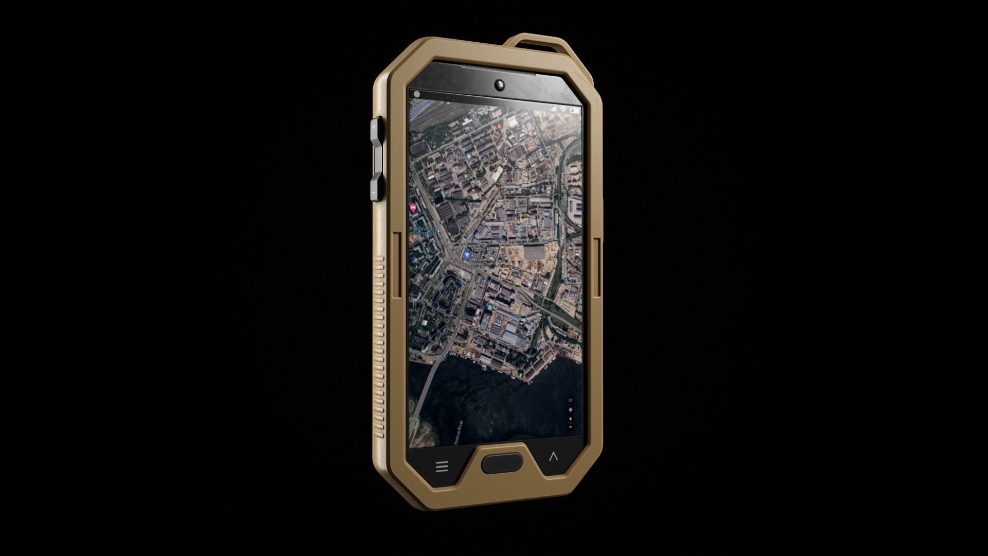 Military Phone Low-poly 3D model_2