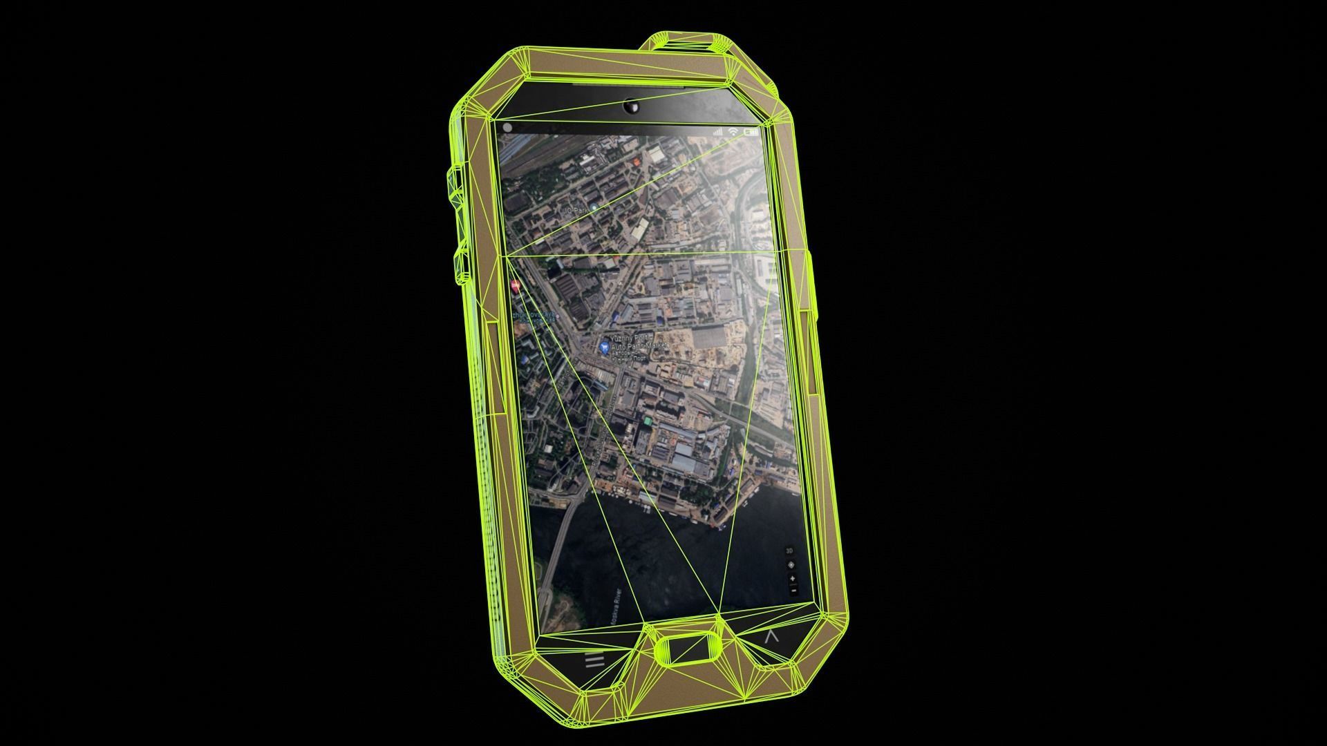 Military Phone Low-poly 3D model_5