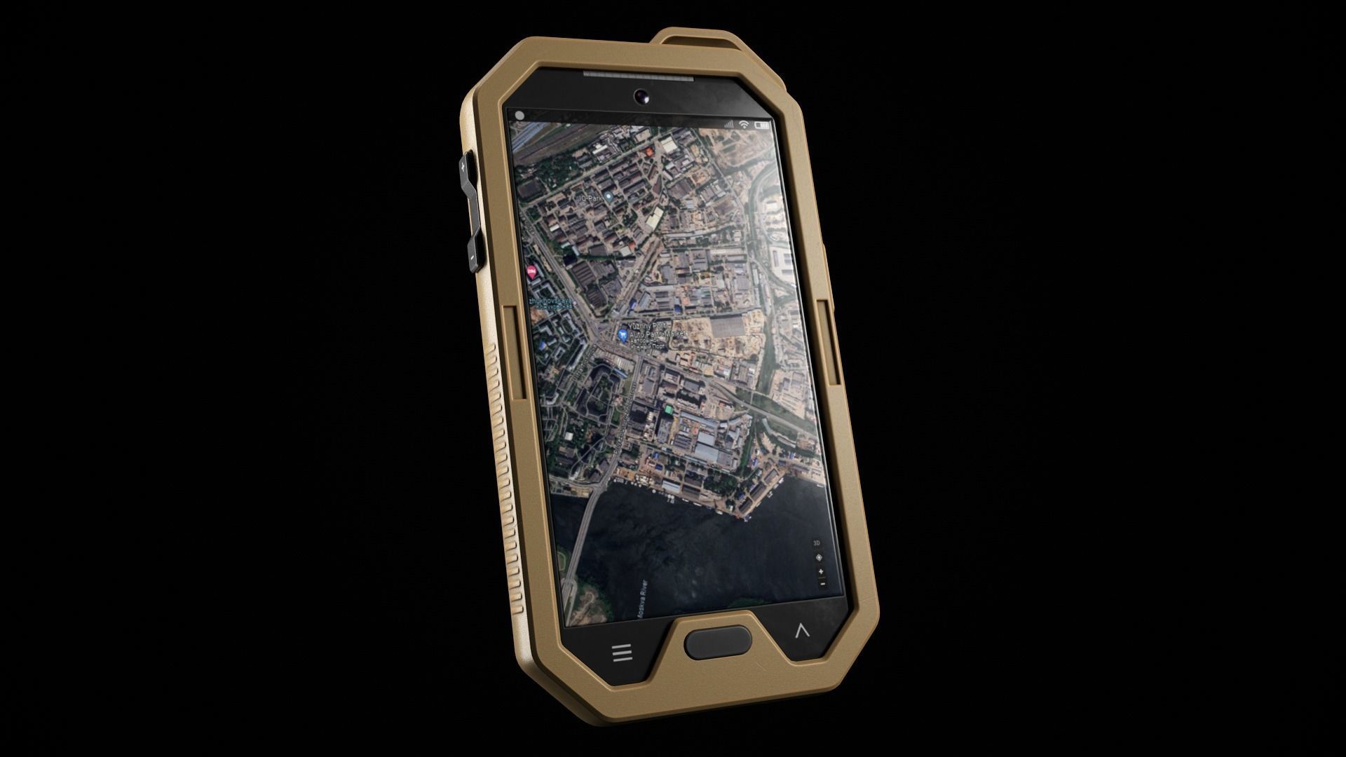 Military Phone Low-poly 3D model_3