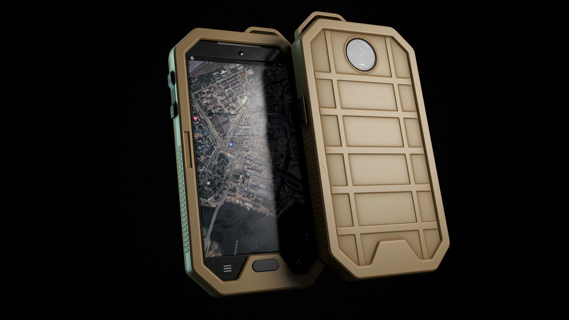 Military Phone Low-poly 3D model_1