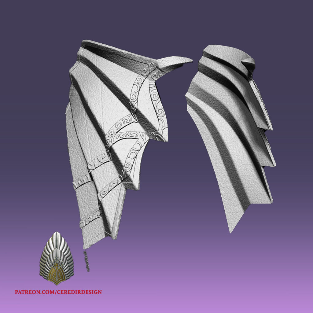 Sauron Hip Wing Armor lord of the rings 3D DIGITAL DOWNLOAD 3D print model_4