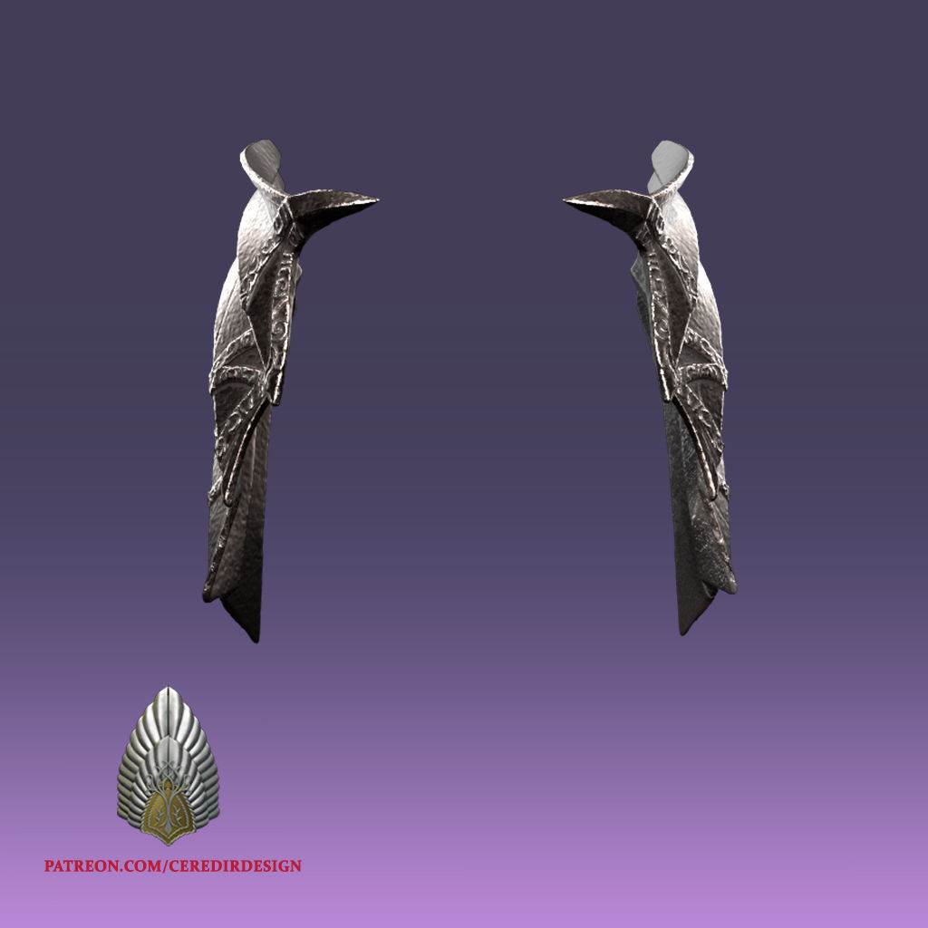 Sauron Hip Wing Armor lord of the rings 3D DIGITAL DOWNLOAD 3D print model_1
