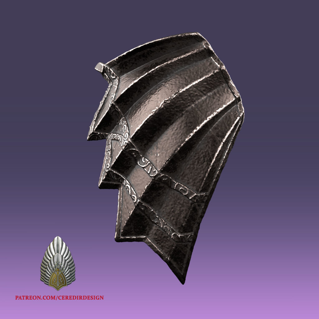 Sauron Hip Wing Armor lord of the rings 3D DIGITAL DOWNLOAD 3D print model_2