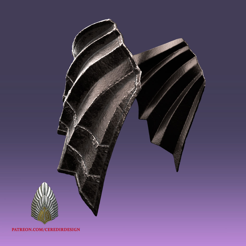 Sauron Hip Wing Armor lord of the rings 3D DIGITAL DOWNLOAD 3D print model_3