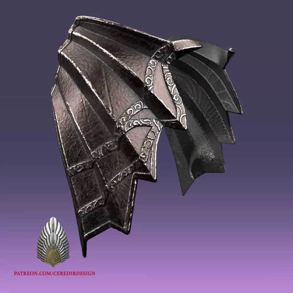 Sauron Hip Wing Armor lord of the rings 3D DIGITAL DOWNLOAD 3D print model_0