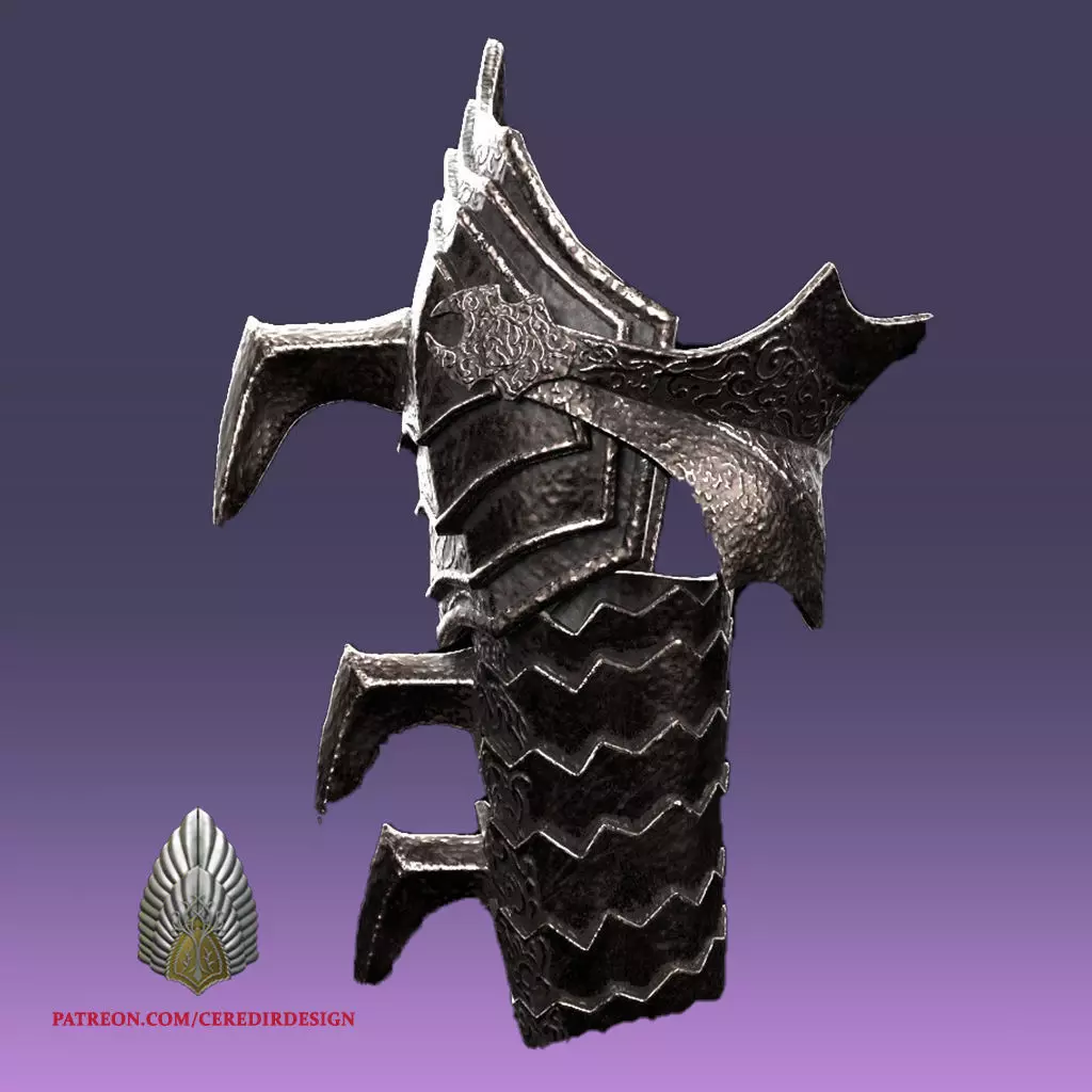 Sauron ForeArm Armor lord of the rings 3D DIGITAL DOWNLOAD 3D print model_0