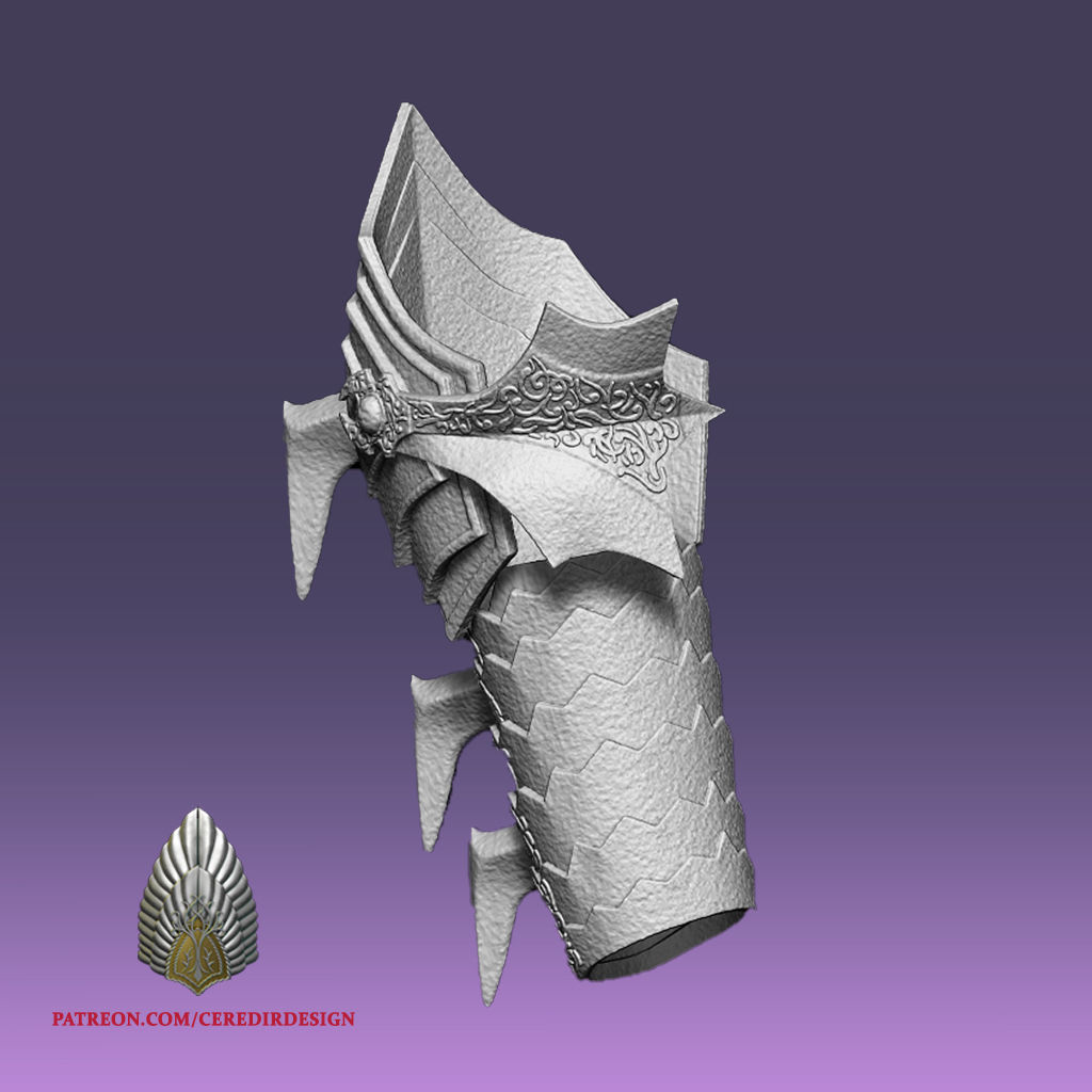 Sauron ForeArm Armor lord of the rings 3D DIGITAL DOWNLOAD 3D print model_4