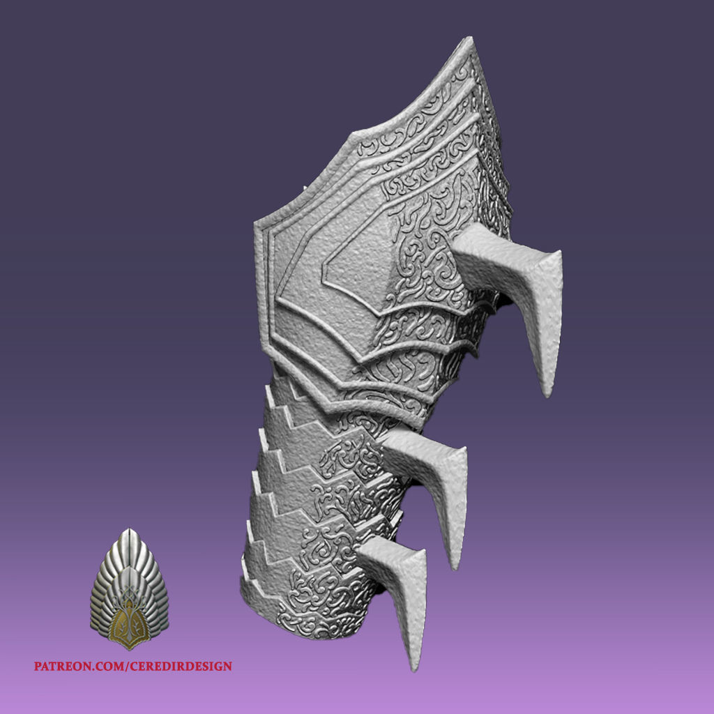Sauron ForeArm Armor lord of the rings 3D DIGITAL DOWNLOAD 3D print model_6