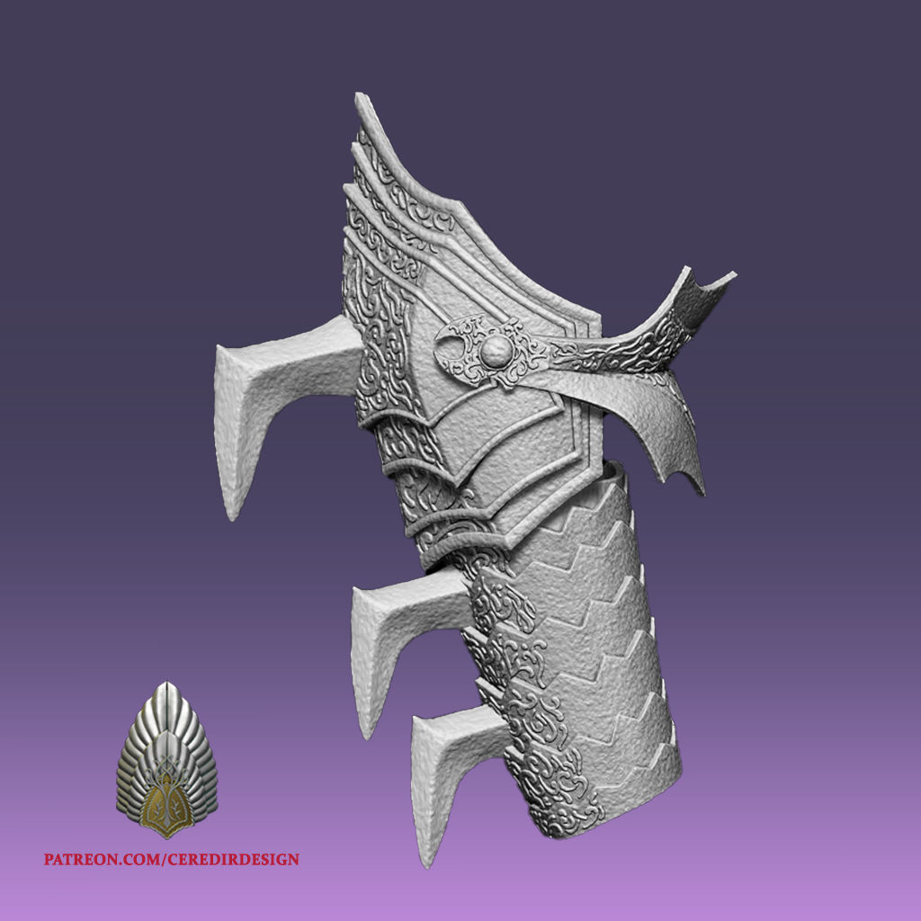 Sauron ForeArm Armor lord of the rings 3D DIGITAL DOWNLOAD 3D print model_5