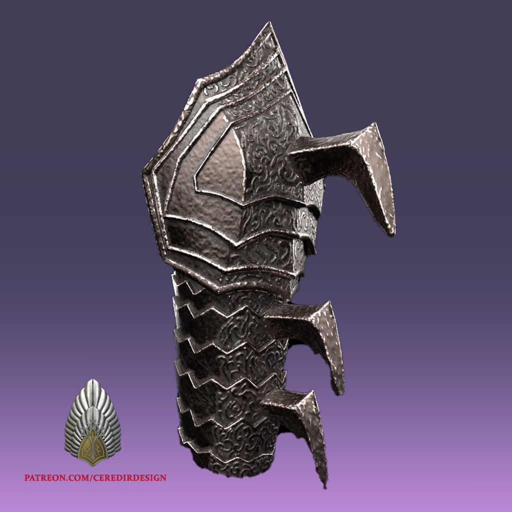 Sauron ForeArm Armor lord of the rings 3D DIGITAL DOWNLOAD 3D print model_3