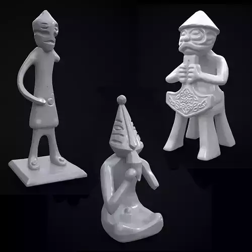 Three God Statues Collection 