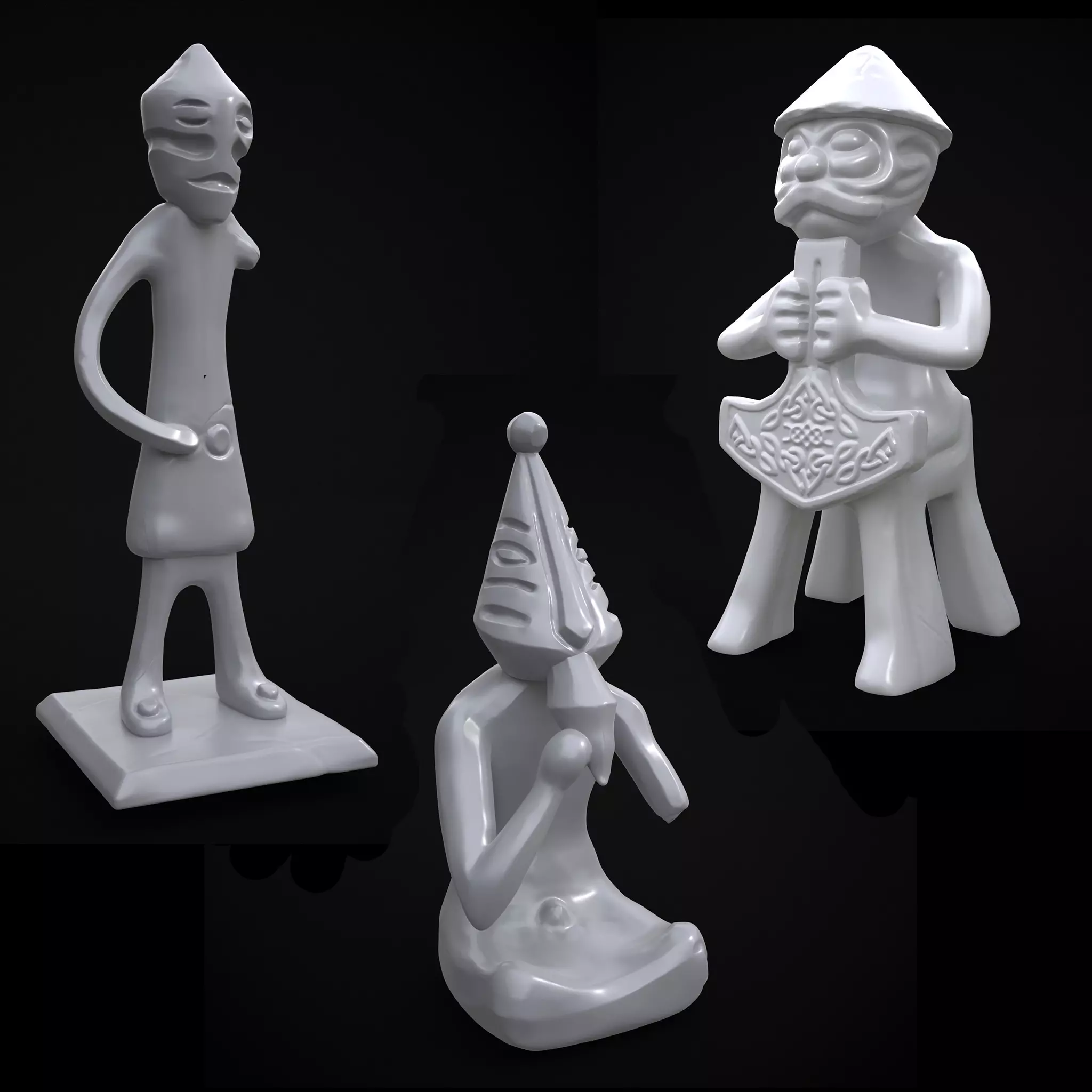 Three God Statues Collection _0