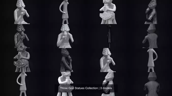 Three God Statues Collection