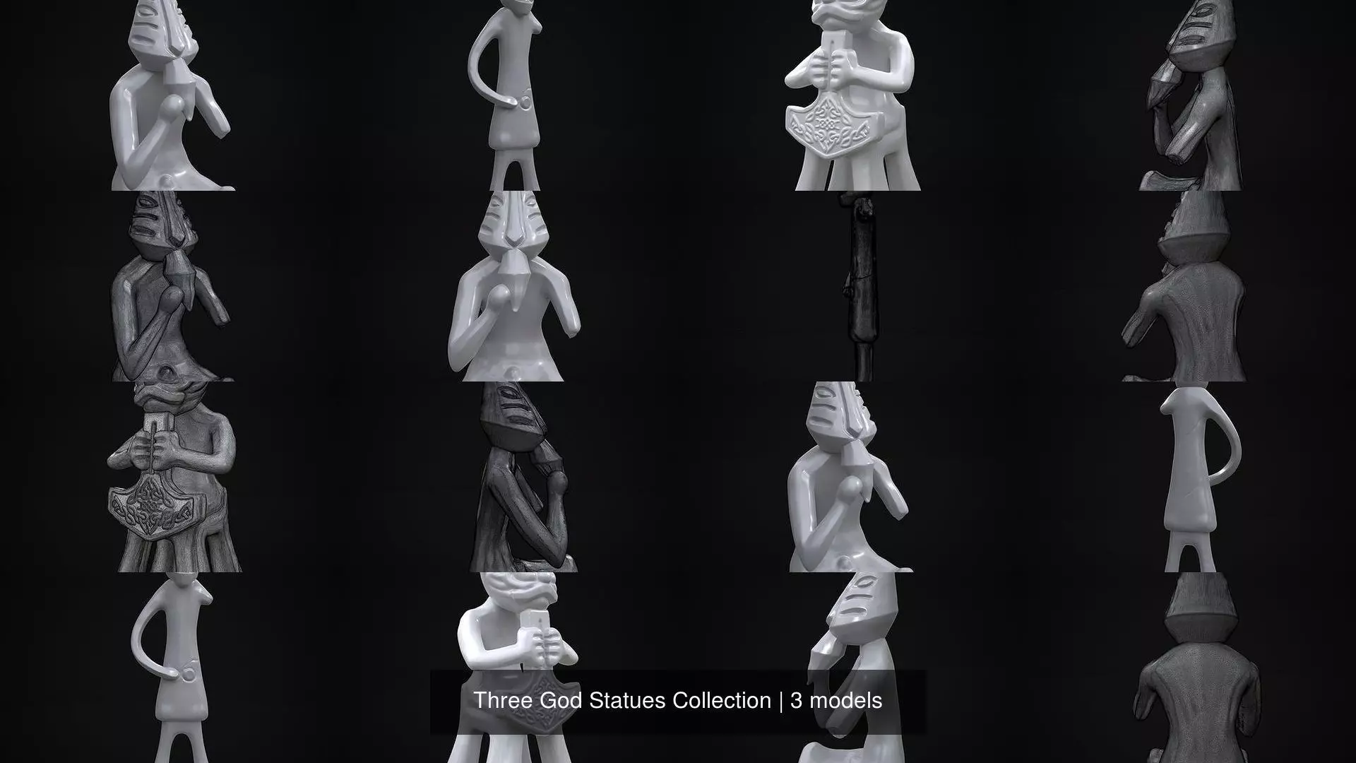 Three God Statues Collection _4