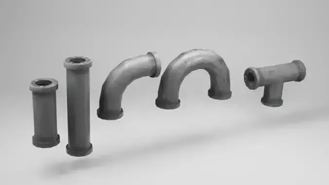 Water Pipe lowpoy game-ready model
