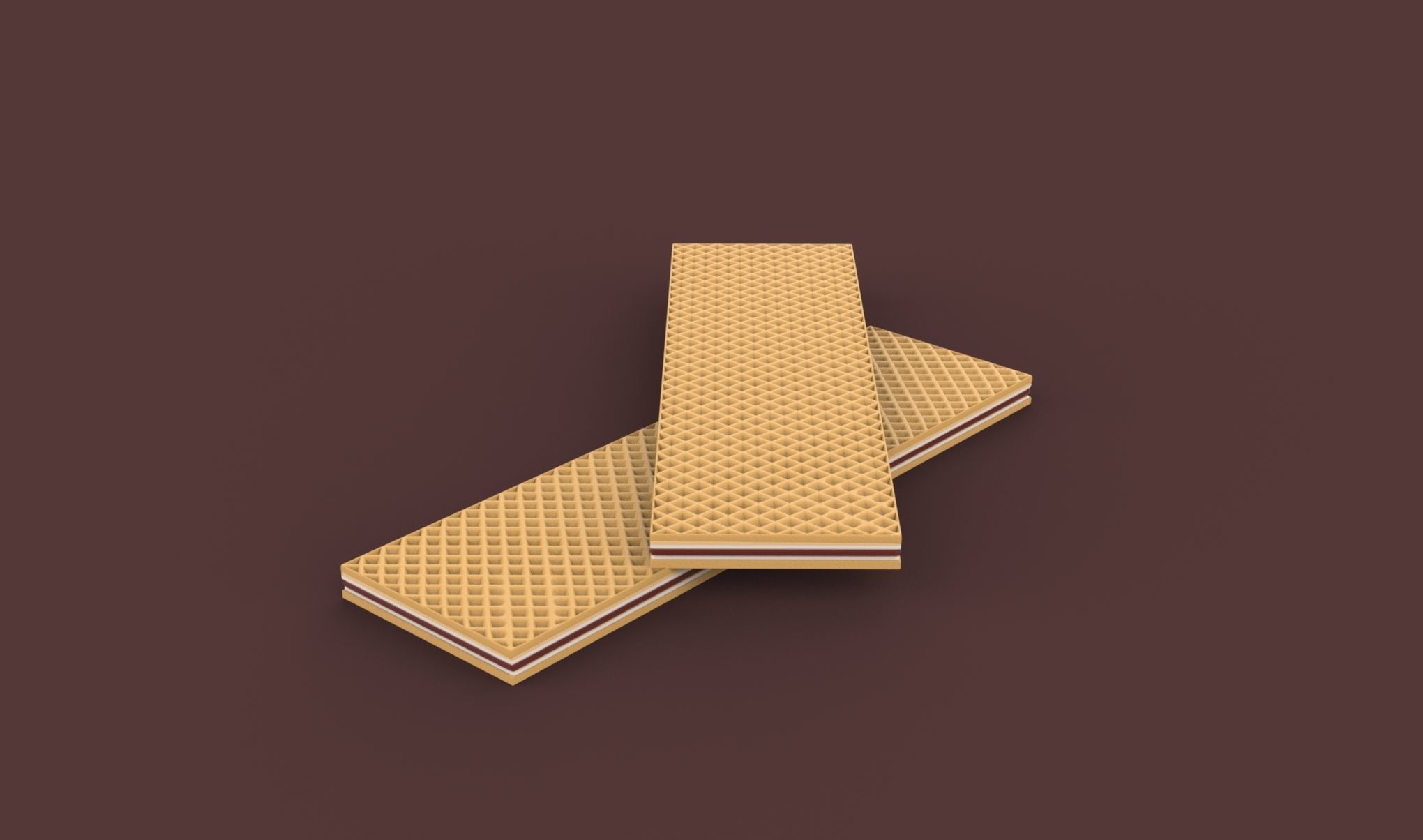Chocolate Wafer 3D model_1