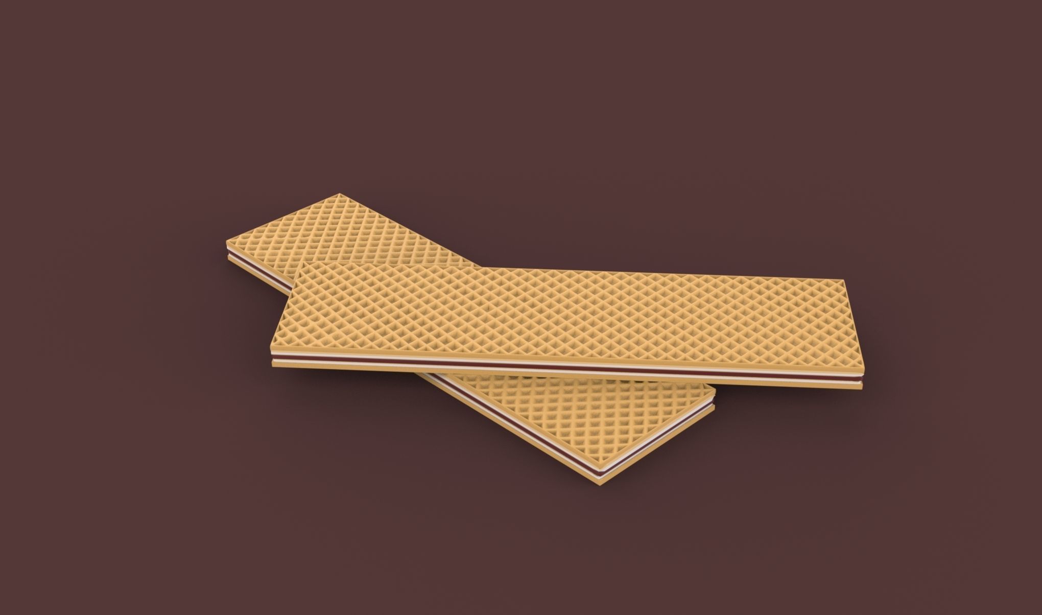 Chocolate Wafer 3D model_2