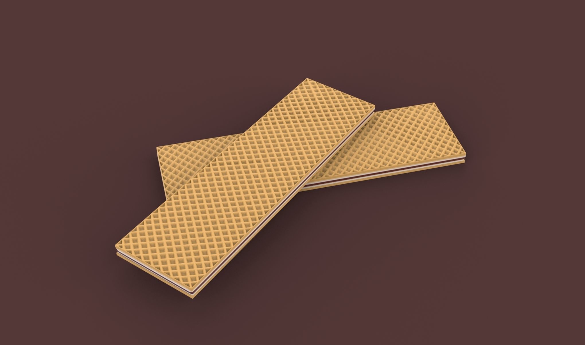 Chocolate Wafer 3D model_3