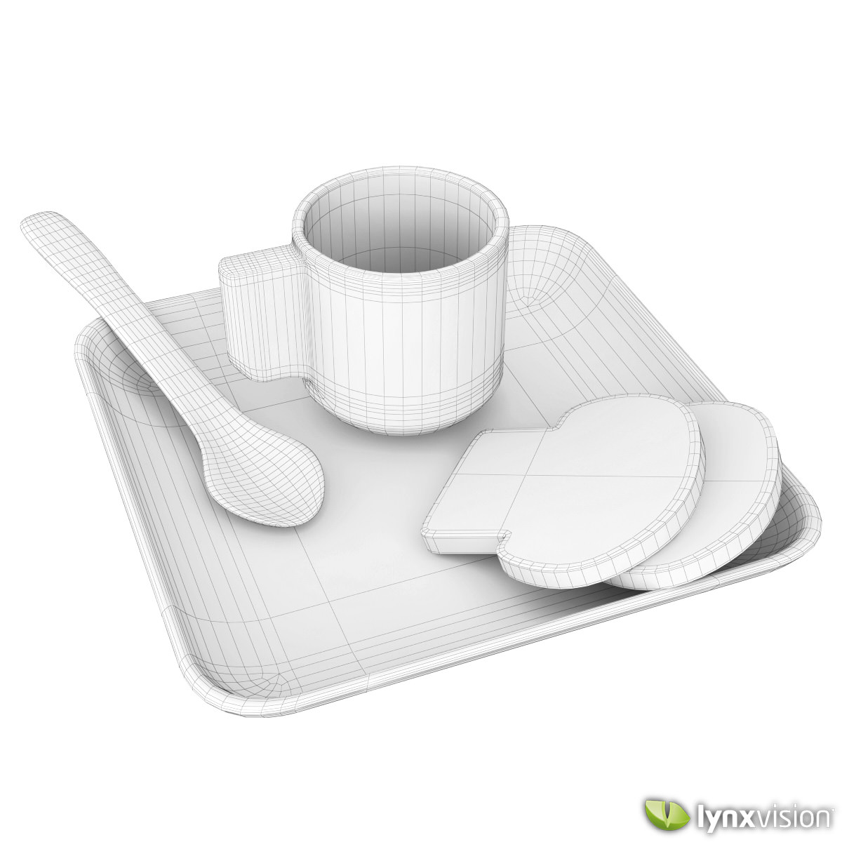 Ceramic Cup and Plate and Bread Slices 3D model_3