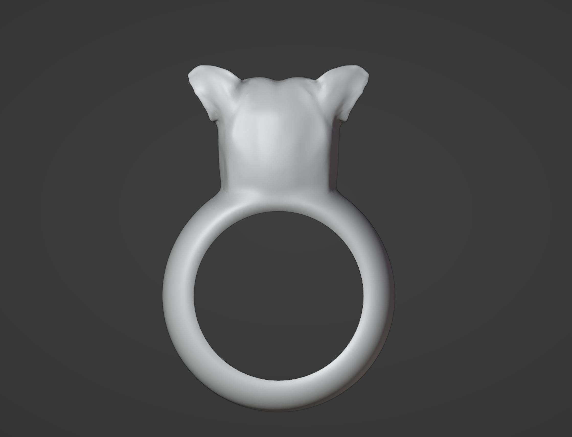 Pitbull Dog Ring 3D print model_6