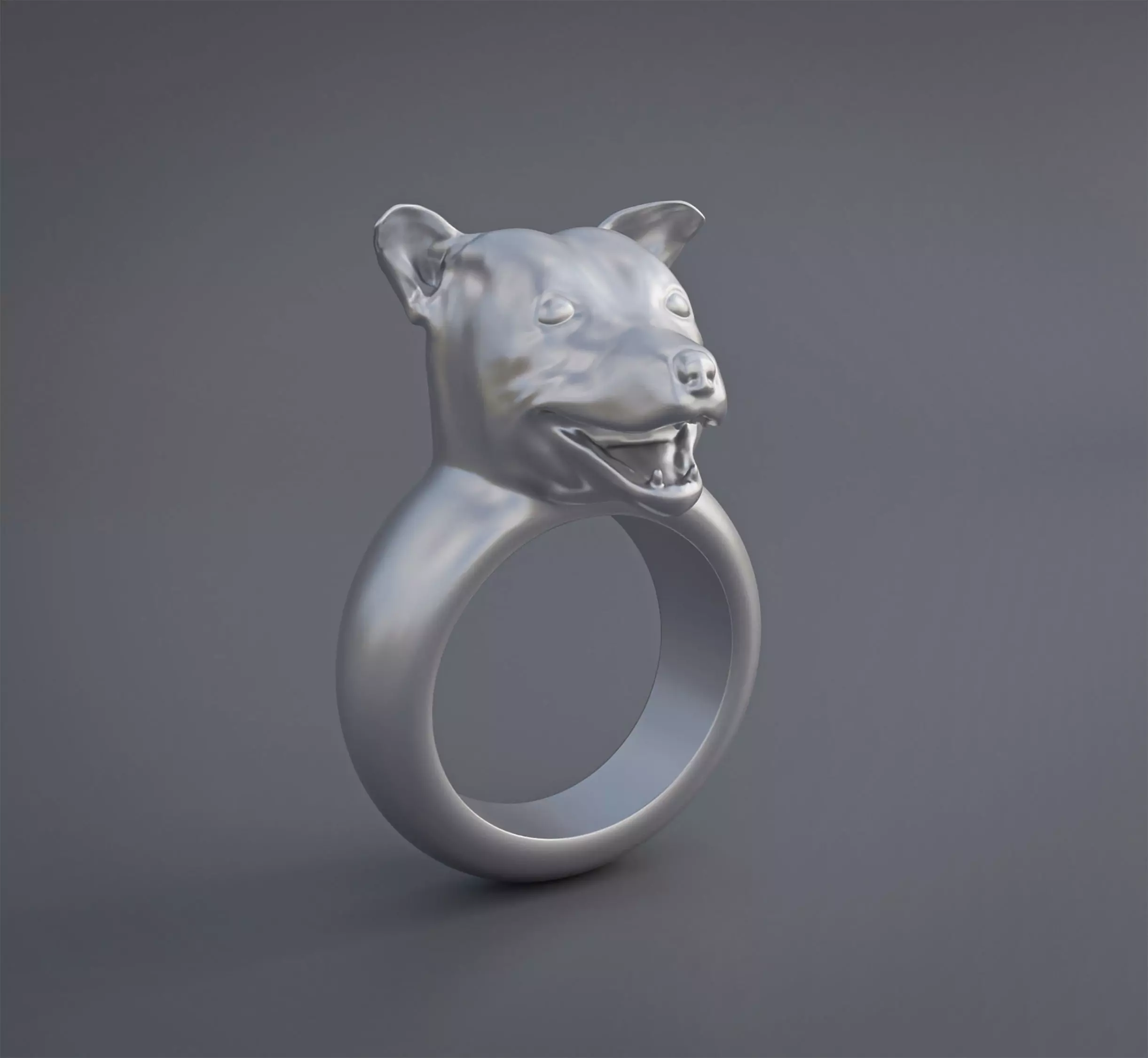 Pitbull Dog Ring 3D print model_0
