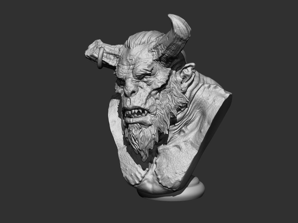 Orc Head Bust 3D print model_1