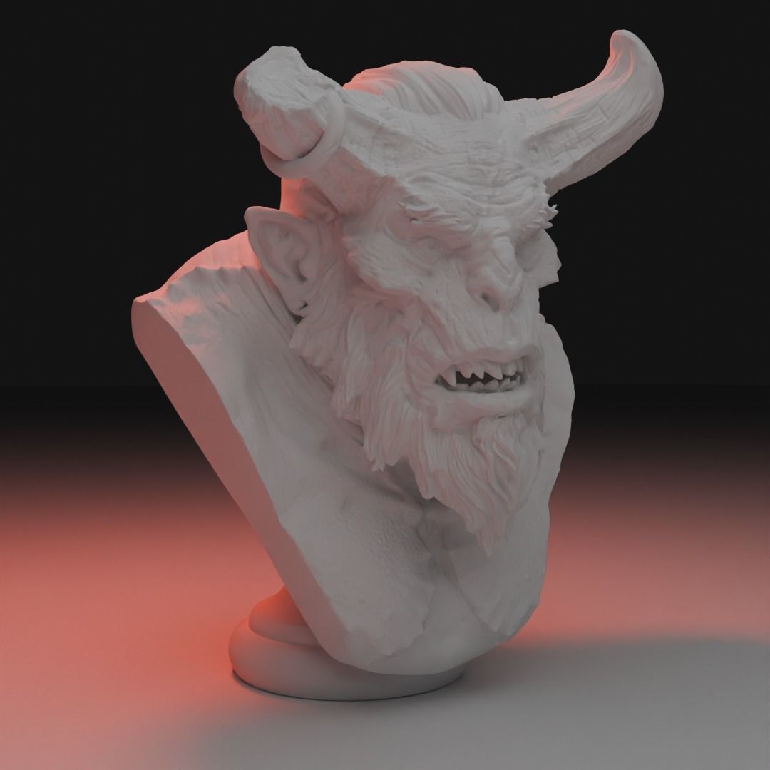 Orc Head Bust 3D print model_3