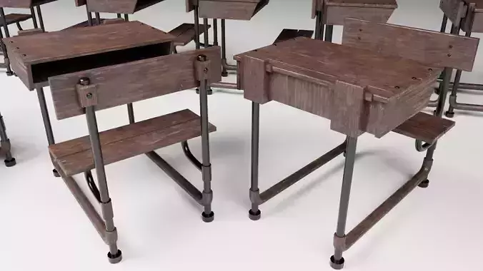 Classroom Desk Photorealistic