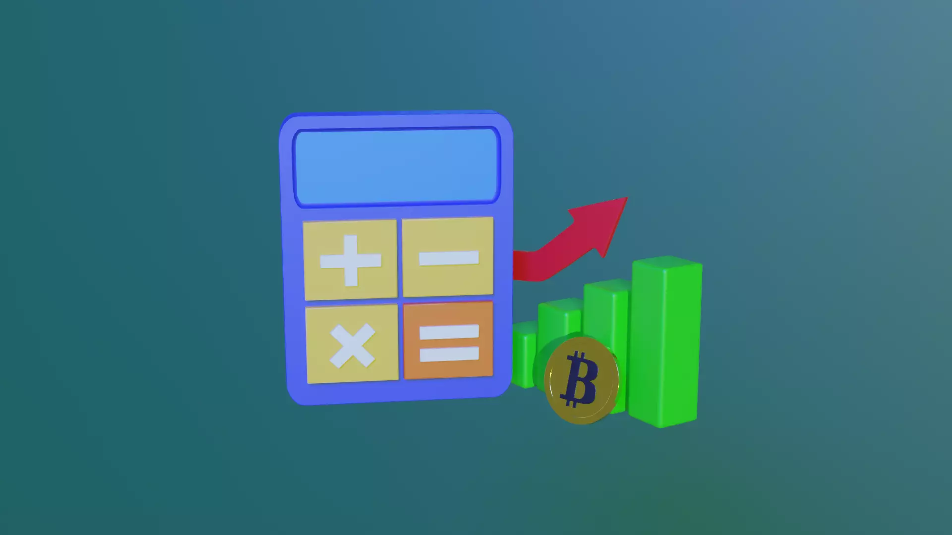 Business theme icon 3D model Calculator crypto 3D model_0