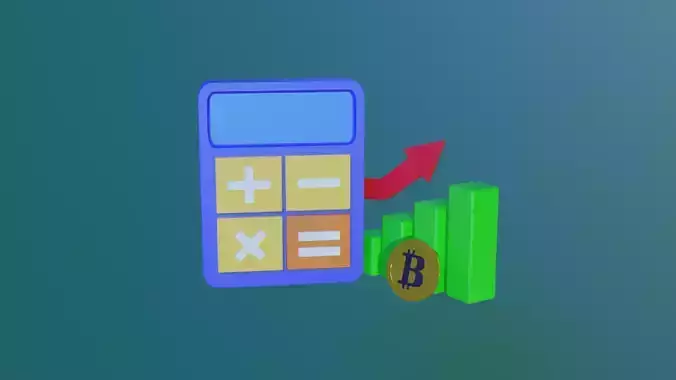 Business theme icon 3D model Calculator crypto