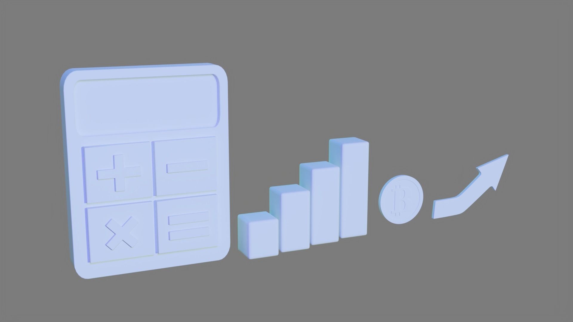 Business theme icon 3D model Calculator crypto 3D model_1