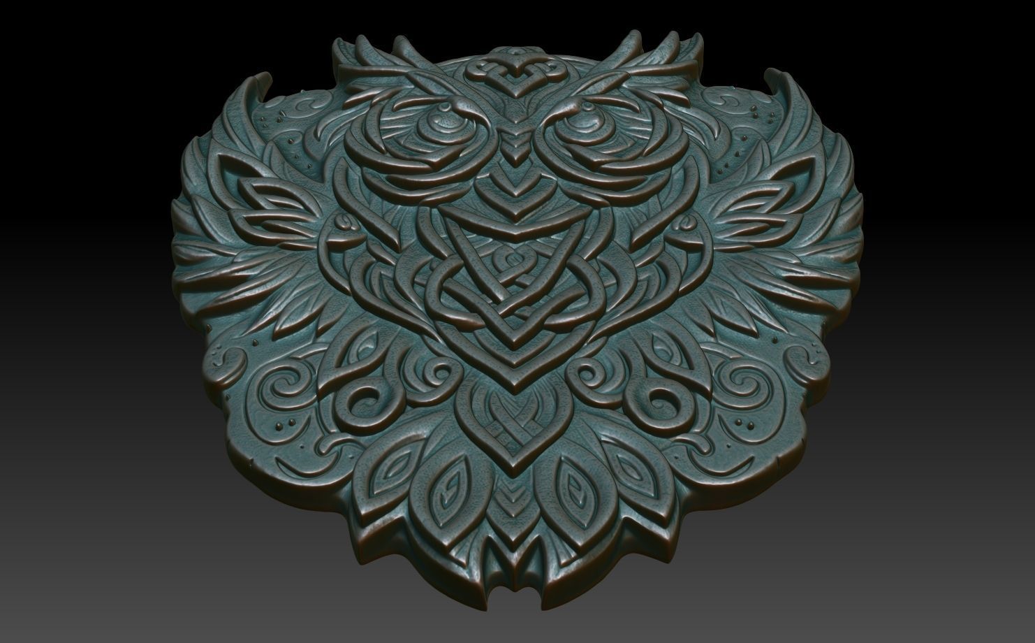 Celtic Owl basrelief 09 240611 3D print model_4