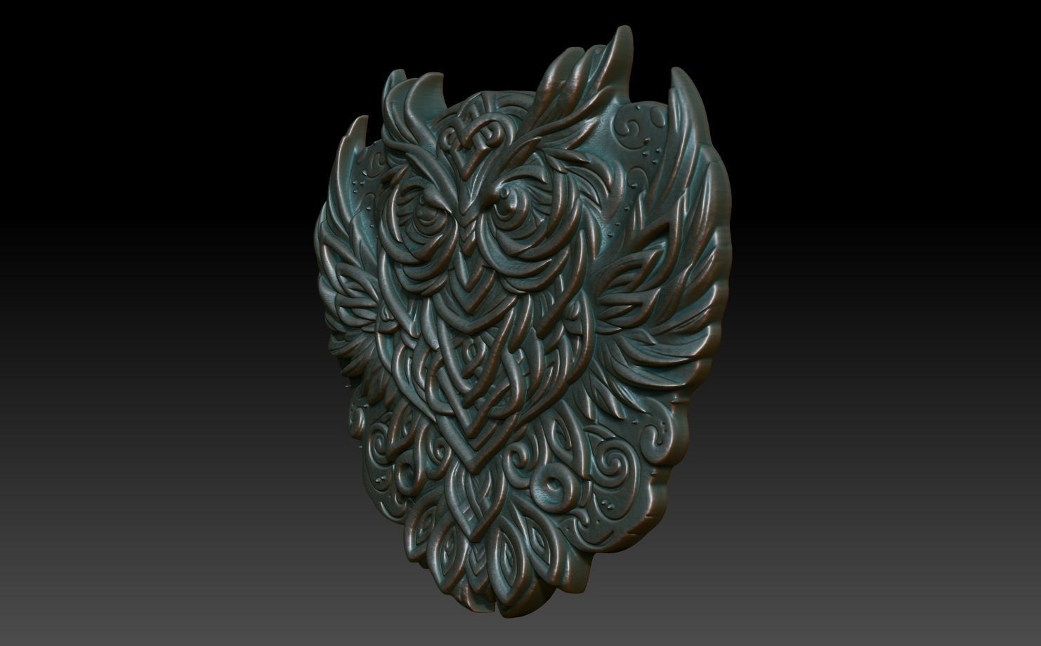 Celtic Owl basrelief 09 240611 3D print model_1