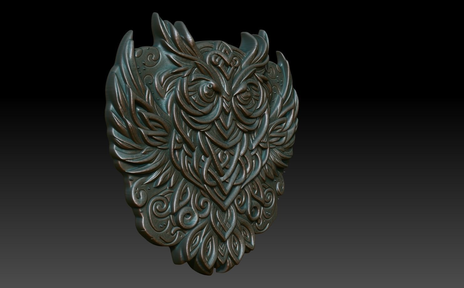 Celtic Owl basrelief 09 240611 3D print model_2