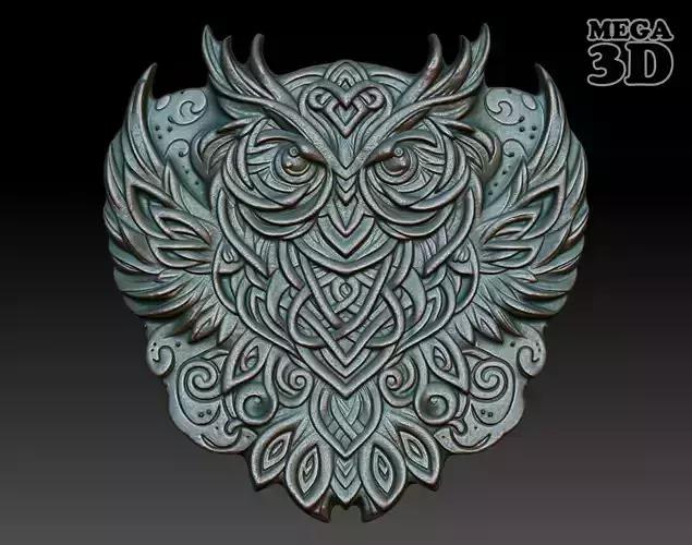 Celtic Owl basrelief 09 240611
