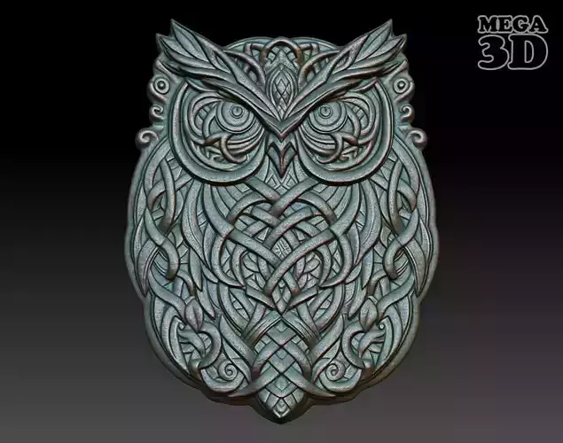Celtic Owl basrelief 08 240611