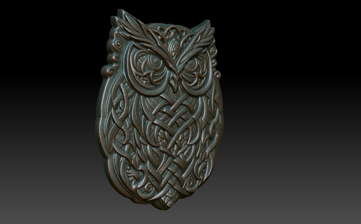 Celtic Owl basrelief 08 240611 3D print model_2