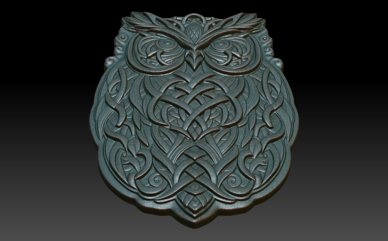 Celtic Owl basrelief 08 240611 3D print model_4