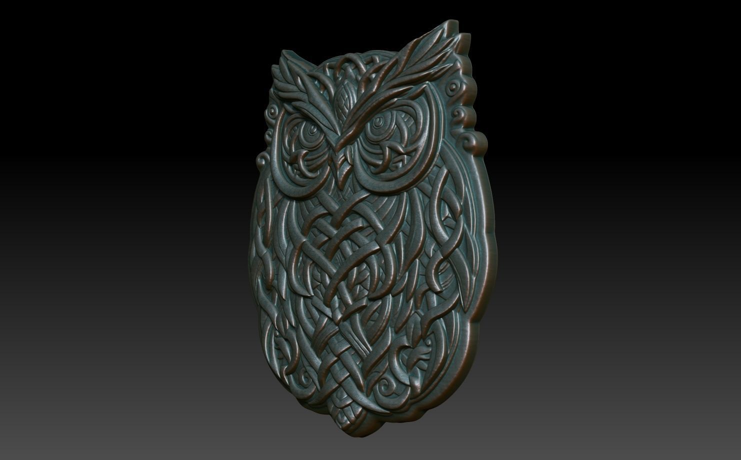 Celtic Owl basrelief 08 240611 3D print model_1
