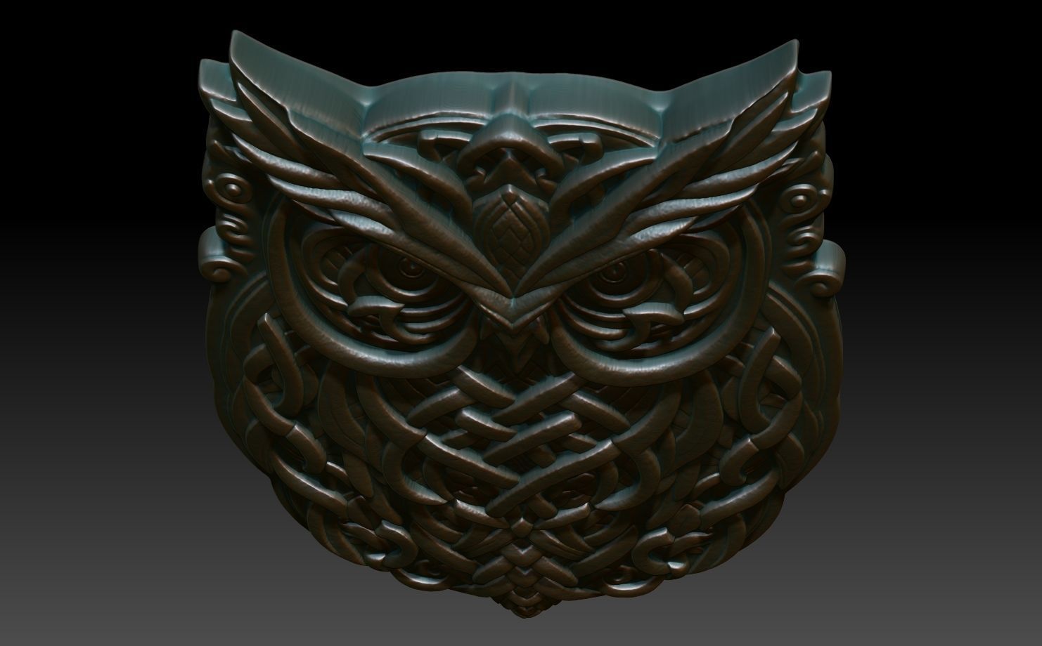 Celtic Owl basrelief 08 240611 3D print model_3