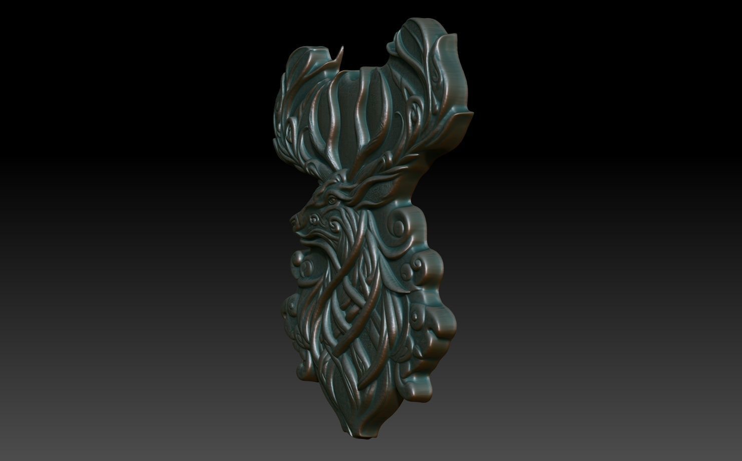 Celtic Deer basrelief 06 240611 3D print model_1