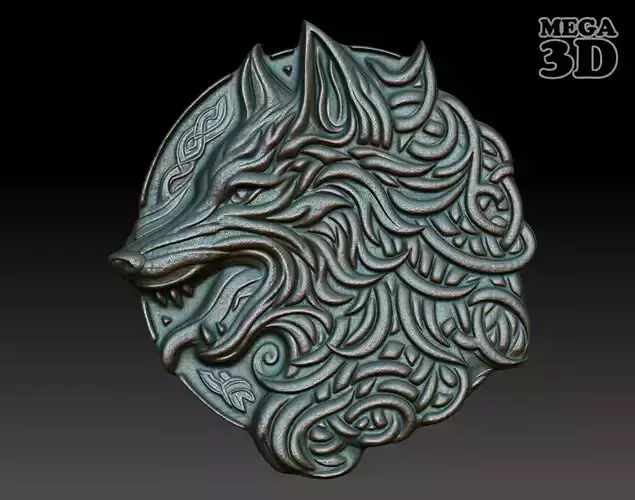 Celtic Wolf basrelief 04 240611