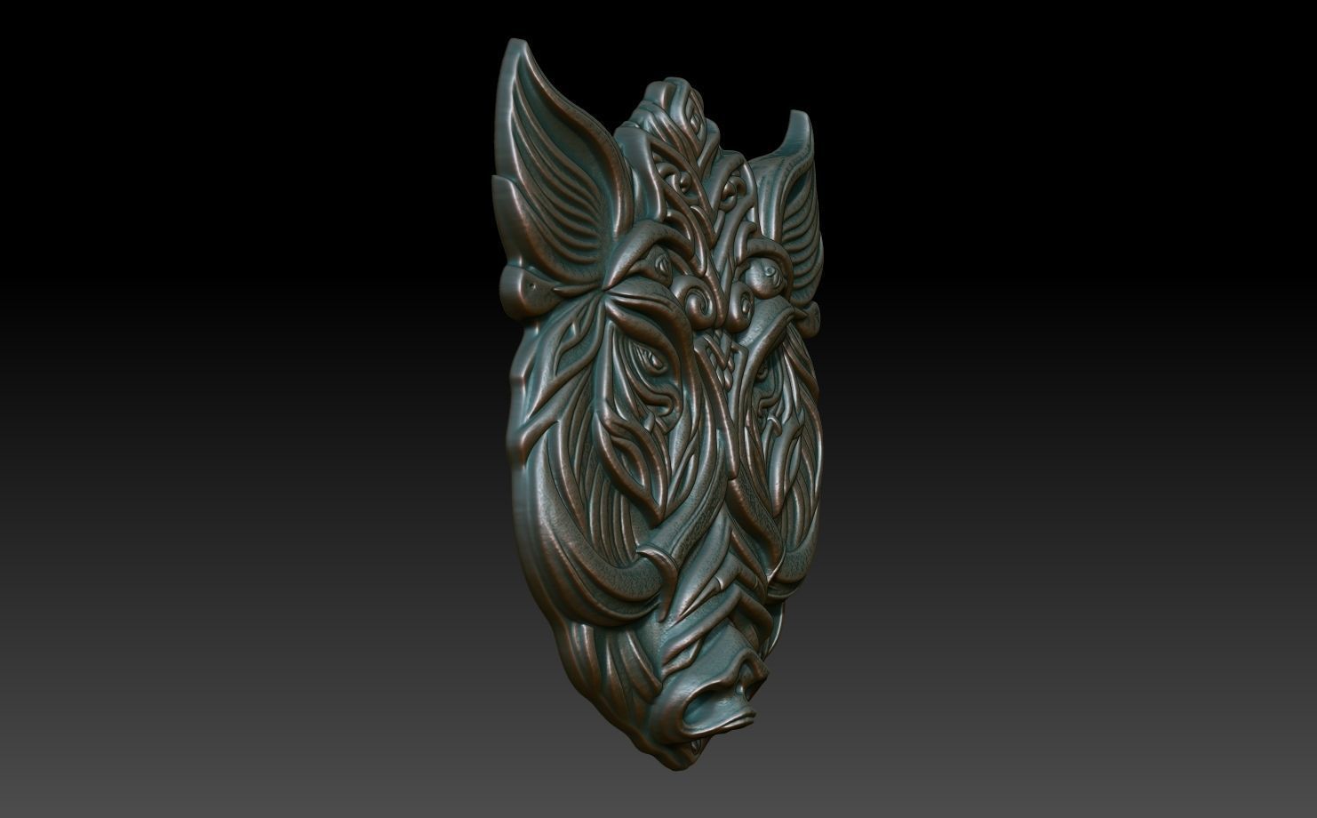 Celtic Boar basrelief 03 240611 3D print model_2