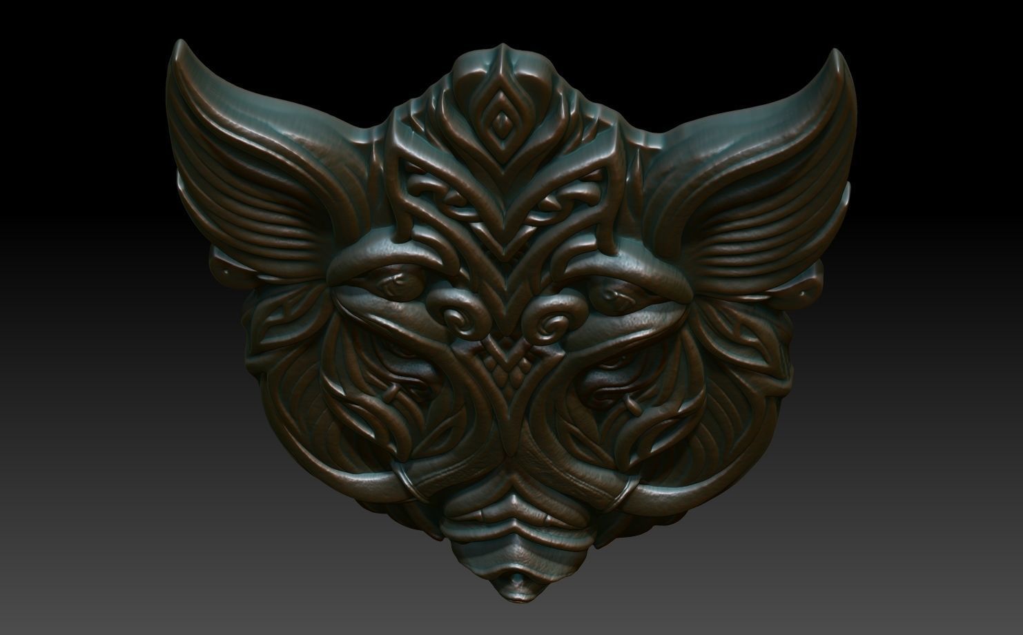 Celtic Boar basrelief 03 240611 3D print model_3