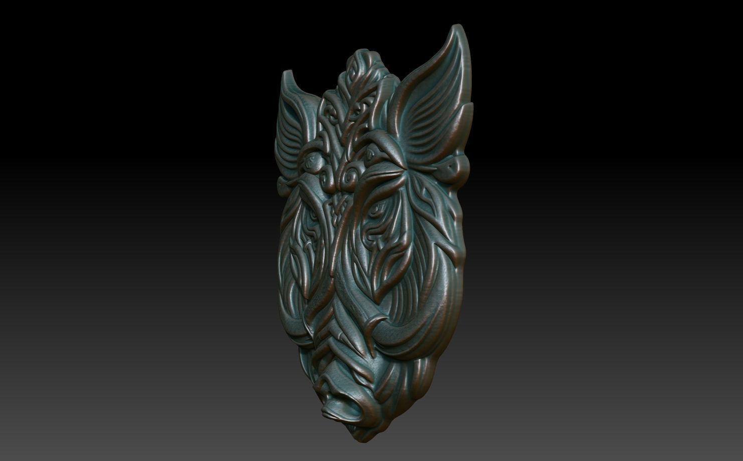 Celtic Boar basrelief 03 240611 3D print model_1