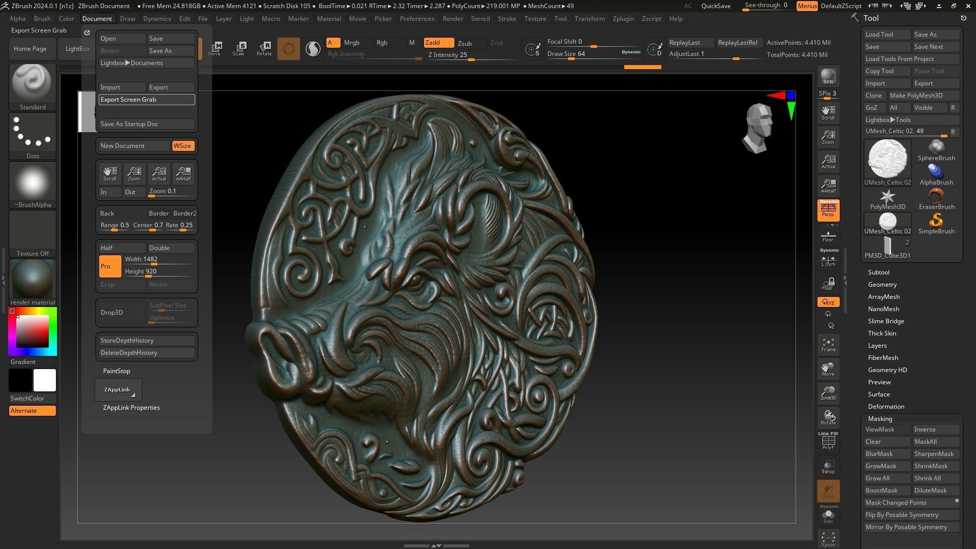 Celtic Boar basrelief 02 240611 3D print model_2