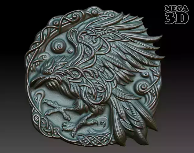 Celtic Raven basrelief 01 240611