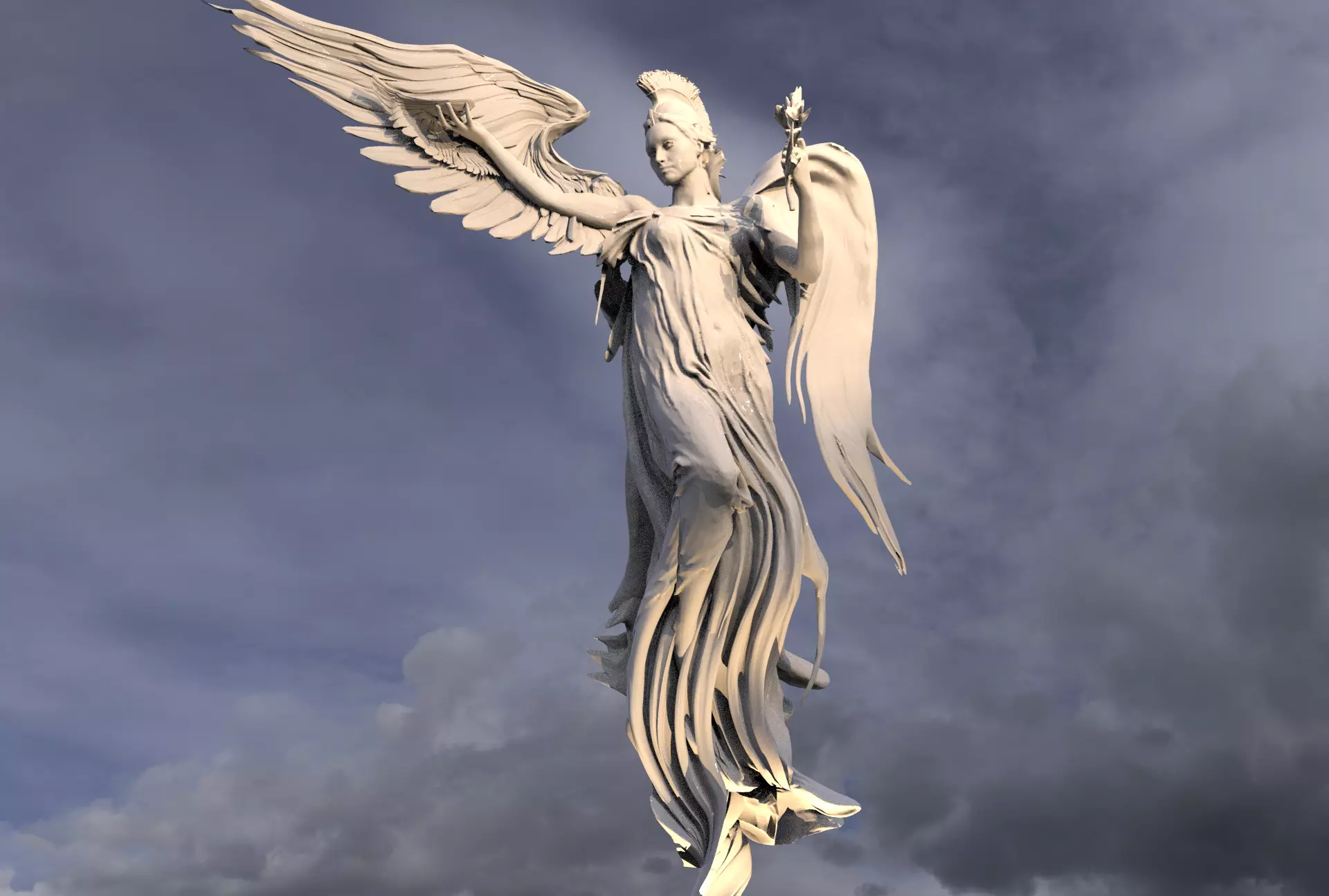 Grand Angel wall sculpture 2 3D model_0