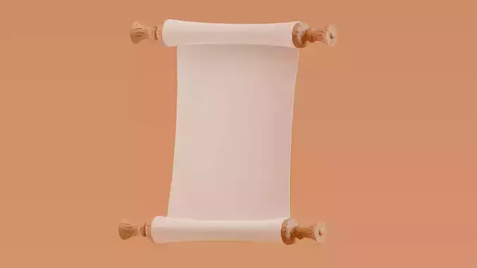 Low poly - Stylized Game Items - Scroll Low-poly 3D model